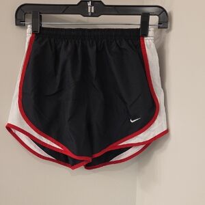 Nike Black Athletic Shorts with Red and White Accents